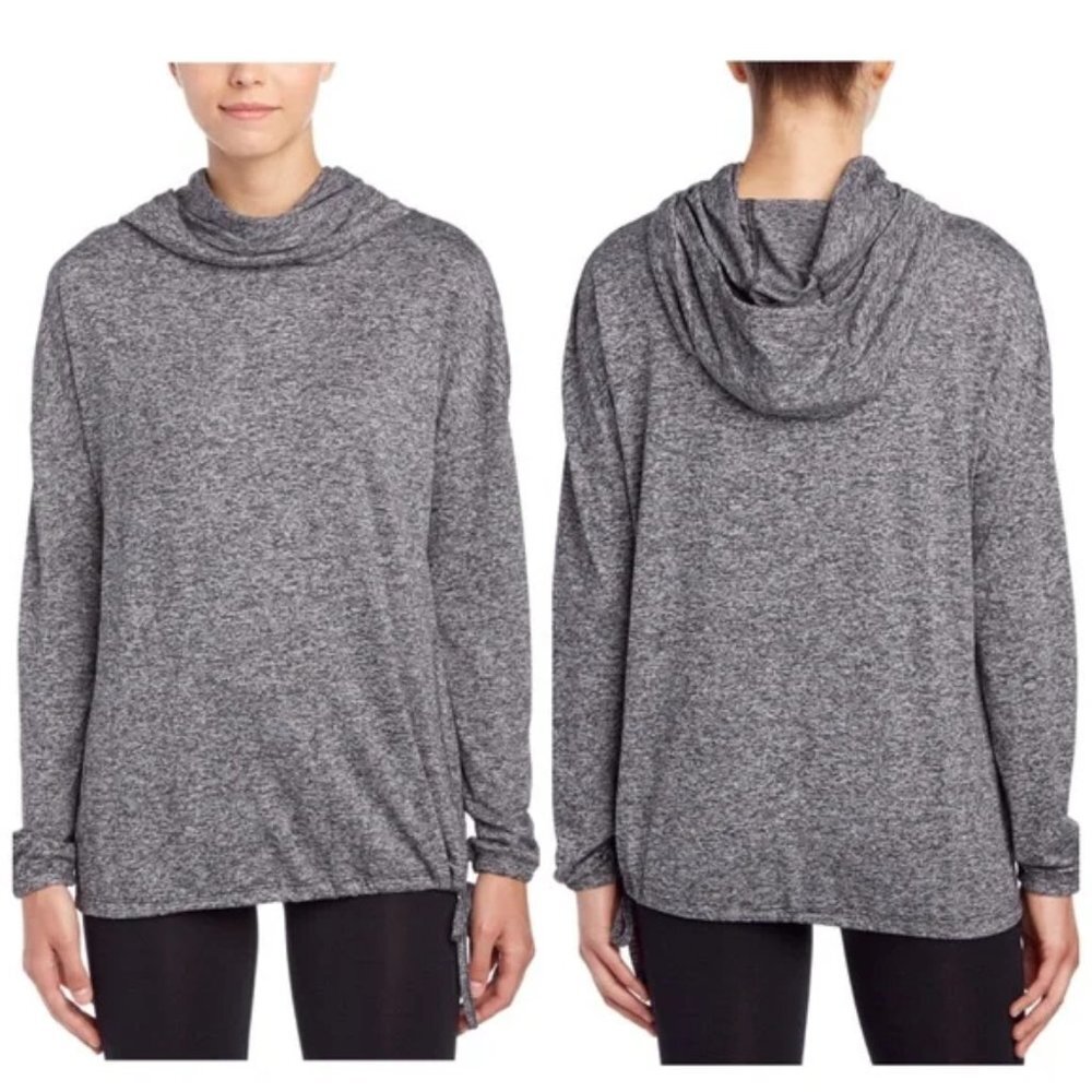 MERRELL Gray Heather Helio Pullover Hoodie Top Medium Cowl Hiking Outdoors